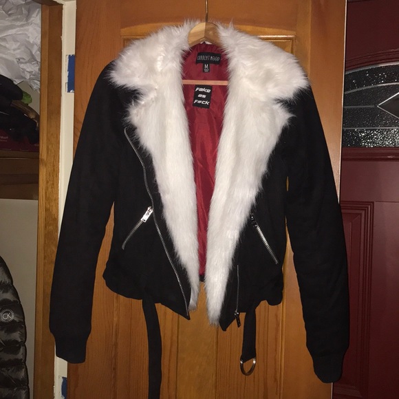 Dolls Kill Jackets & Blazers - Faux Fur Moto Jacket 🧥